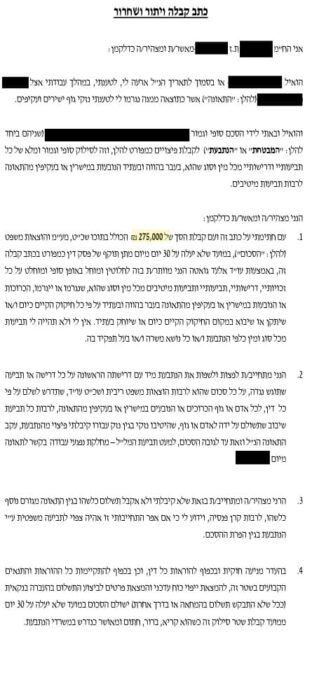 סכום התביע: 275.000₪