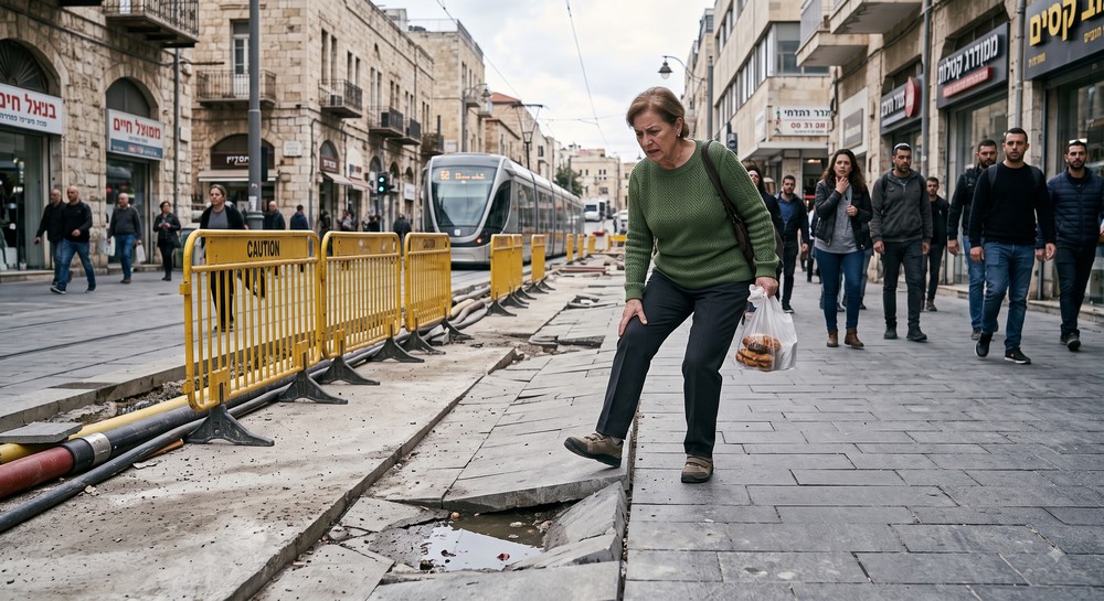 תביעה נגד העירייה נפילה ברחוב