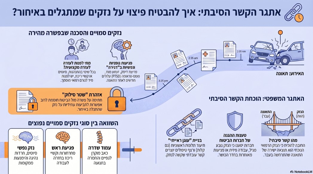 נזקים סמויים תאונת דרכים