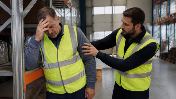 עובד מחסן חש ברע ונתמך על ידי עמית לעבודה — אירוע מוחי בעבודה והכרה כתאונת עבודה