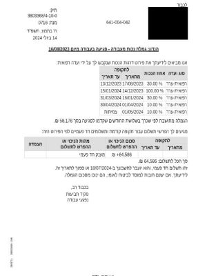 סכום התביע: 64.000₪